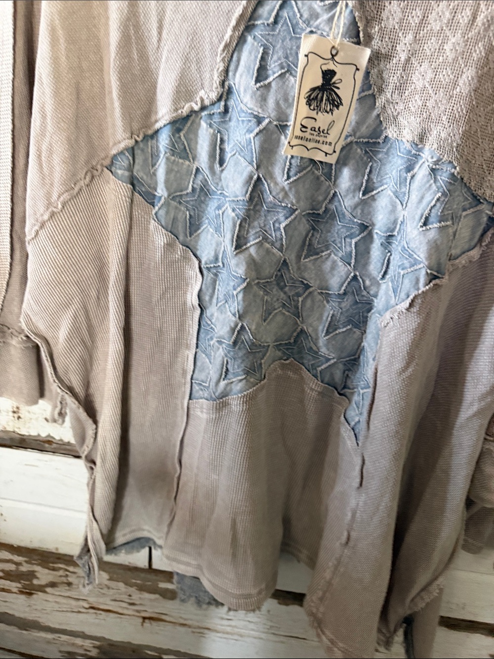 Easel Boho Wide Leg Pants and shirt in Faded Taupe with Patch Pocket new - Picture 4 of 15